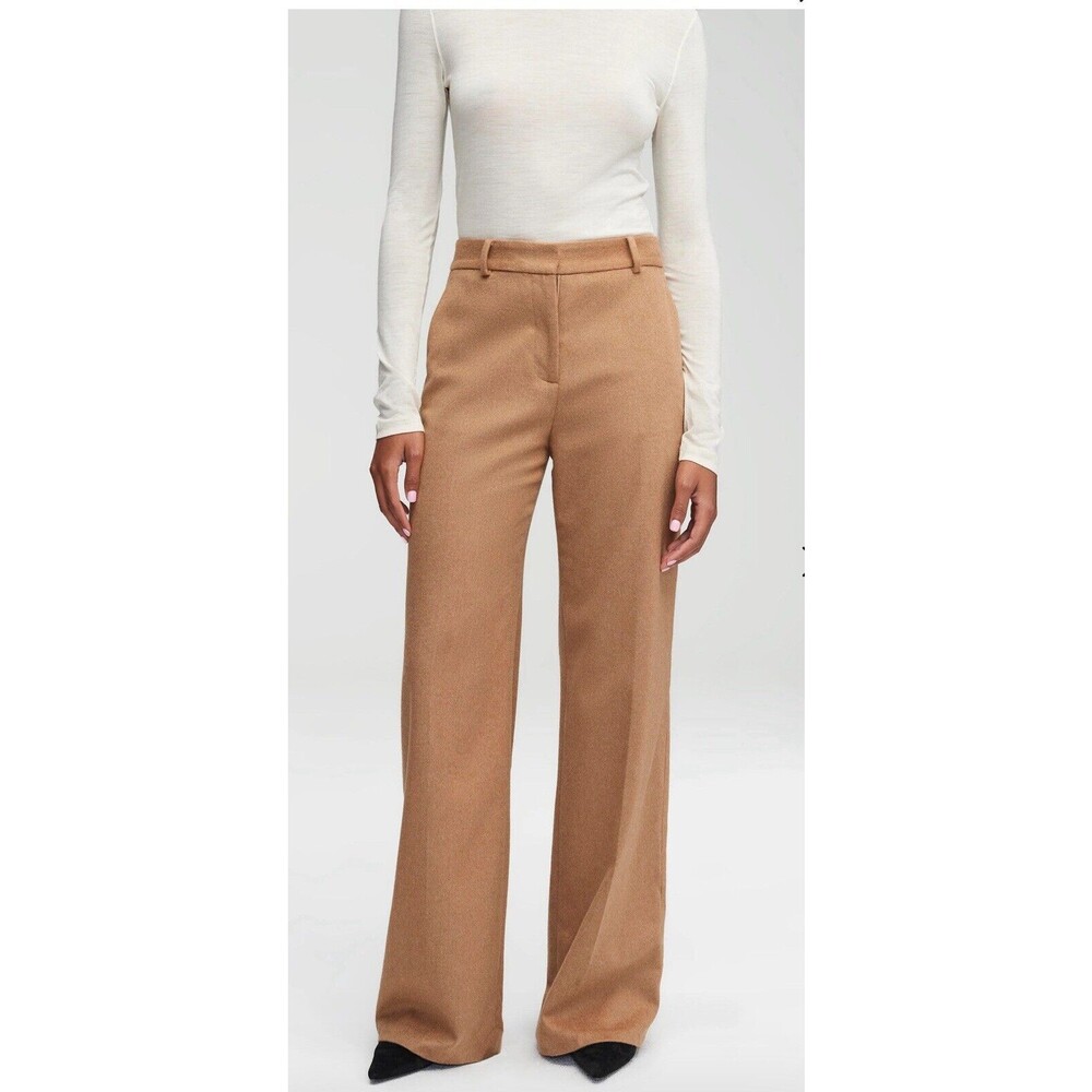 Argent Women’s 10  Camel Brown Wide Leg Trouser Wool Blend